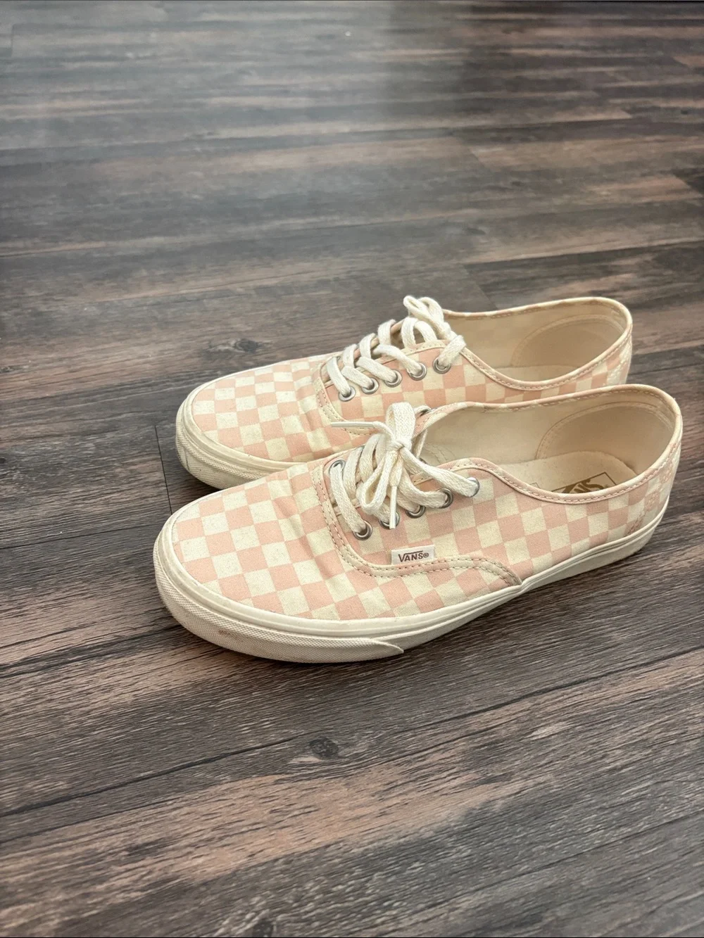 Vans Checkerboard Low Top Sneakers in Pink and Cream